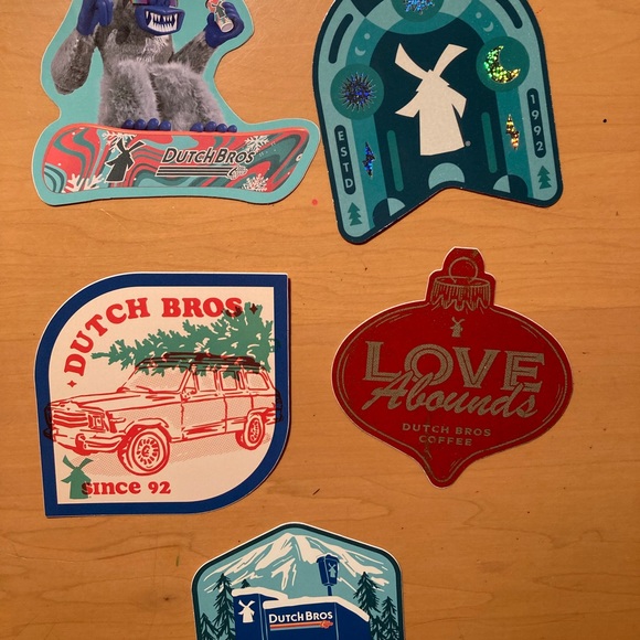 Random Lot of 6, rare hard to find Dutch bros stickers, Christmas Arizona - Picture 9 of 16